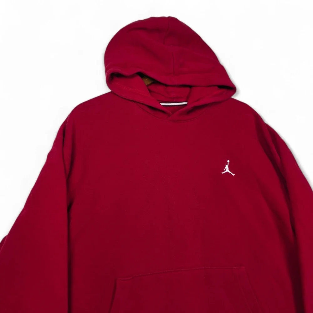 Jordan Essential Fleece Hoodie Mens‎ Medium Gym Red Jumpman Pullover FJ7774-687